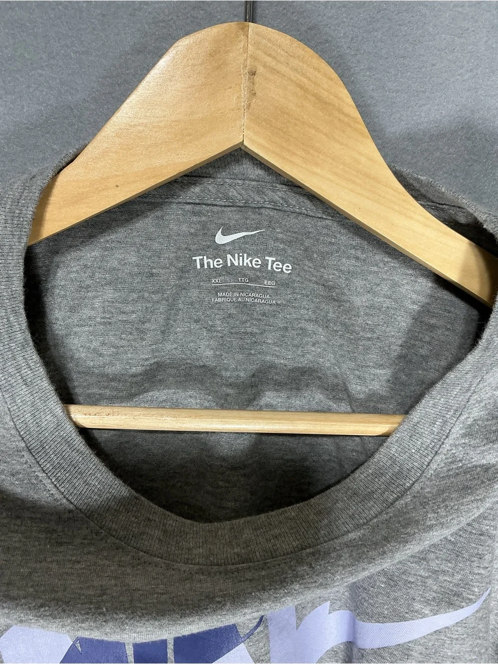 Nike The Nike Tee Heather Grey Big Logo Graphic Tee 2XL - Picture 3 of 4
